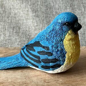 Blue Bird Figurine Rustic Cottage Farmhouse Decor Small Hand Painted